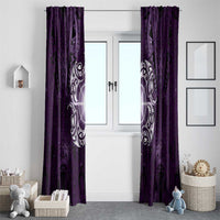 New Zealand Matariki Waipunarangi Window Curtain Maori Moko Purple Galaxy