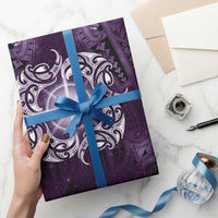 New Zealand Matariki Waipunarangi Wrapping Paper Maori Moko Purple Galaxy