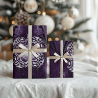 New Zealand Matariki Waipunarangi Wrapping Paper Maori Moko Purple Galaxy