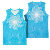 New Zealand Matariki Waiti Basketball Jersey Maori Moko Cyan Galaxy