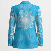 New Zealand Matariki Waiti Blazer Maori Moko Cyan Galaxy LT05 - Polynesian Pride