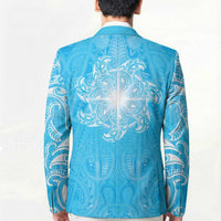New Zealand Matariki Waiti Blazer Maori Moko Cyan Galaxy LT05 - Polynesian Pride