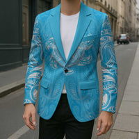 New Zealand Matariki Waiti Blazer Maori Moko Cyan Galaxy LT05 - Polynesian Pride