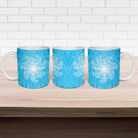 New Zealand Matariki Waiti Ceramic Mug Maori Moko Cyan Galaxy