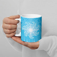 New Zealand Matariki Waiti Ceramic Mug Maori Moko Cyan Galaxy