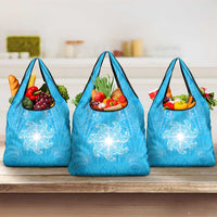 New Zealand Matariki Waiti Grocery Bag Maori Moko Cyan Galaxy