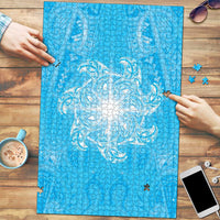 New Zealand Matariki Waiti Puzzle Maori Moko Cyan Galaxy LT05 Cyan - Polynesian Pride