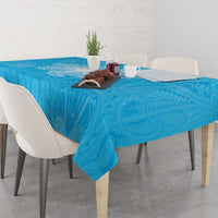 New Zealand Matariki Waiti Tablecloth Maori Moko Cyan Galaxy LT05 - Polynesian Pride