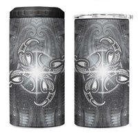 New Zealand Matariki Ururangi 4 in 1 Can Cooler Tumbler Maori Moko Grey Galaxy