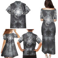 New Zealand Matariki Ururangi Family Matching Puletasi and Hawaiian Shirt Maori Moko Grey Galaxy