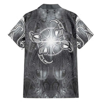 New Zealand Matariki Ururangi Family Matching Tank Maxi Dress and Hawaiian Shirt Maori Moko Grey Galaxy