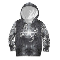 New Zealand Matariki Ururangi Kid Hoodie Maori Moko Grey Galaxy LT05 Hoodie Grey - Polynesian Pride