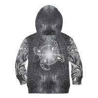 New Zealand Matariki Ururangi Kid Hoodie Maori Moko Grey Galaxy LT05 - Polynesian Pride