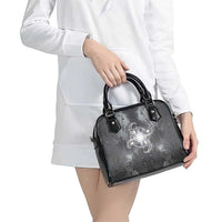 New Zealand Matariki Ururangi Shoulder Handbag Maori Moko Grey Galaxy