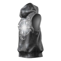 New Zealand Matariki Ururangi Sleeveless Hoodie Maori Moko Grey Galaxy