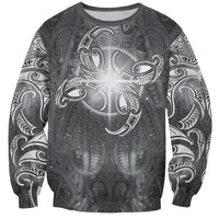 New Zealand Matariki Ururangi Sweatshirt Maori Moko Grey Galaxy LT05 Unisex Grey - Polynesian Pride