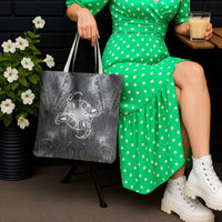 New Zealand Matariki Ururangi Tote Bag Maori Moko Grey Galaxy