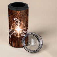 New Zealand Matariki Tupuanuku 4 in 1 Can Cooler Tumbler Maori Moko Brown Galaxy
