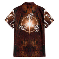 New Zealand Matariki Tupuanuku Hawaiian Shirt Maori Moko Brown Galaxy
