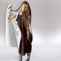 New Zealand Matariki Tupuanuku Hooded Blanket Maori Moko Brown Galaxy