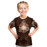 New Zealand Matariki Tupuanuku Kid T Shirt Maori Moko Brown Galaxy