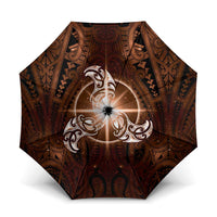 New Zealand Matariki Tupuanuku Umbrella Maori Moko Brown Galaxy