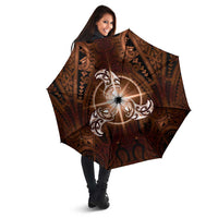 New Zealand Matariki Tupuanuku Umbrella Maori Moko Brown Galaxy
