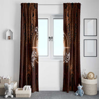 New Zealand Matariki Tupuanuku Window Curtain Maori Moko Brown Galaxy LT05 - Polynesian Pride