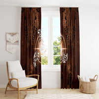 New Zealand Matariki Tupuanuku Window Curtain Maori Moko Brown Galaxy LT05 - Polynesian Pride