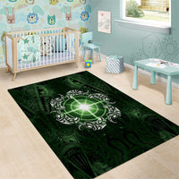 New Zealand Matariki Tupuarangi Area Rug Maori Moko Green Galaxy LT05 - Polynesian Pride