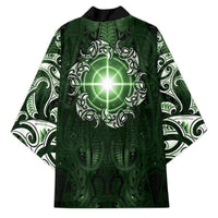 New Zealand Matariki Tupuarangi Kimono Maori Moko Green Galaxy LT05 - Polynesian Pride