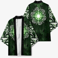New Zealand Matariki Tupuarangi Kimono Maori Moko Green Galaxy LT05 - Polynesian Pride