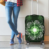 New Zealand Matariki Tupuarangi Luggage Cover Maori Moko Green Galaxy