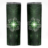 New Zealand Matariki Tupuarangi Skinny Tumbler Maori Moko Green Galaxy