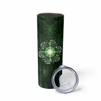 New Zealand Matariki Tupuarangi Skinny Tumbler Maori Moko Green Galaxy