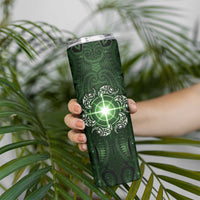 New Zealand Matariki Tupuarangi Skinny Tumbler Maori Moko Green Galaxy