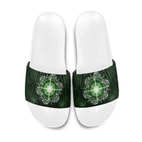 New Zealand Matariki Tupuarangi Slide Sandals Maori Moko Green Galaxy