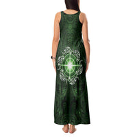 New Zealand Matariki Tupuarangi Tank Maxi Dress Maori Moko Green Galaxy