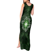 New Zealand Matariki Tupuarangi Tank Maxi Dress Maori Moko Green Galaxy