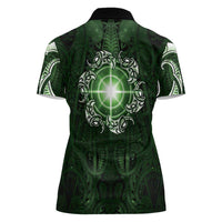 New Zealand Matariki Tupuarangi Women Polo Shirt Maori Moko Green Galaxy