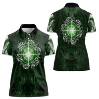 New Zealand Matariki Tupuarangi Women Polo Shirt Maori Moko Green Galaxy