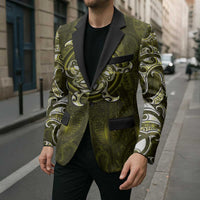 New Zealand Matariki Hiwaiterangi Blazer Maori Moko Yellow Galaxy LT05 - Polynesian Pride