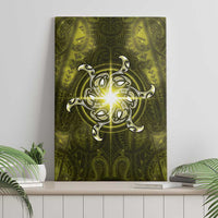 New Zealand Matariki Hiwaiterangi Canvas Wall Art Maori Moko Yellow Galaxy