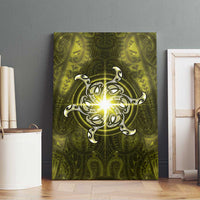 New Zealand Matariki Hiwaiterangi Canvas Wall Art Maori Moko Yellow Galaxy