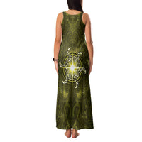 New Zealand Matariki Hiwaiterangi Family Matching Tank Maxi Dress and Hawaiian Shirt Maori Moko Yellow Galaxy LT05 - Polynesian Pride