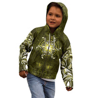 New Zealand Matariki Hiwaiterangi Kid Hoodie Maori Moko Yellow Galaxy