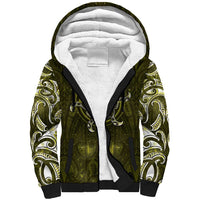 New Zealand Matariki Hiwaiterangi Sherpa Hoodie Maori Moko Yellow Galaxy