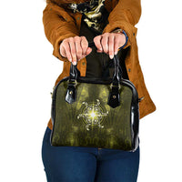 New Zealand Matariki Hiwaiterangi Shoulder Handbag Maori Moko Yellow Galaxy