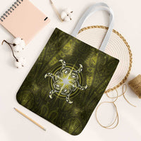 New Zealand Matariki Hiwaiterangi Tote Bag Maori Moko Yellow Galaxy
