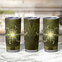 New Zealand Matariki Hiwaiterangi Tumbler Cup Maori Moko Yellow Galaxy